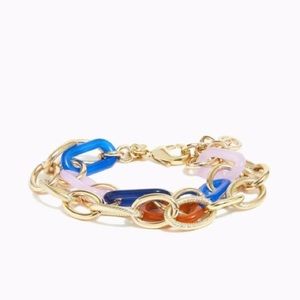 J. CREW Gold-Plated Brass Acetate Chain Bracelet NWT